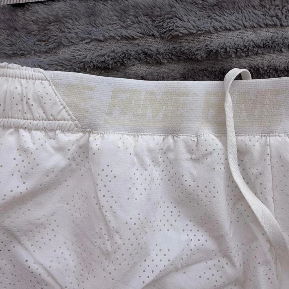 White Hall of Fame running shorts